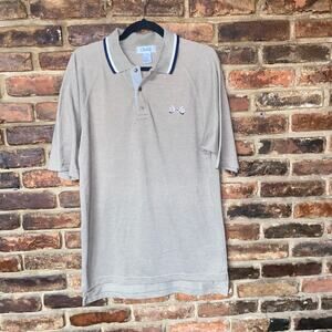 Izod Golf Vintage Tan Short Sleeve Collared Polo Shirt Men's Size XL